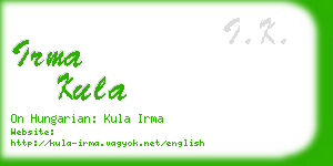 irma kula business card